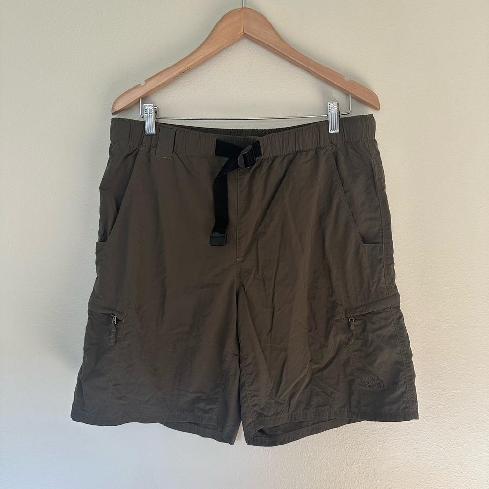 The North Face Granola Hiking Outdoor Hipster Men's Medium Green Cargo Shorts